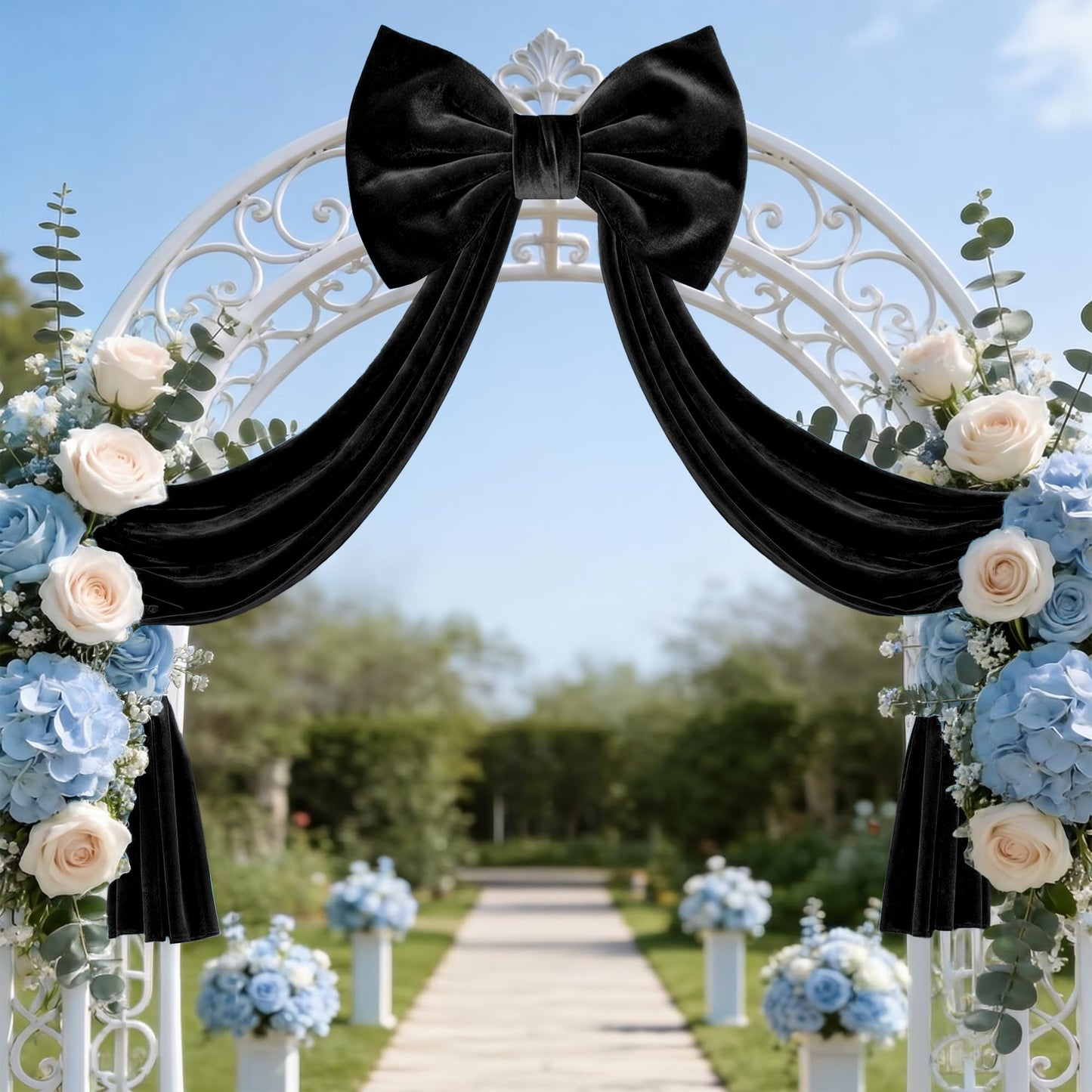 Big Black Velvet Bow Coquette Room Decor, 16x71 Inch Large Christmas Bows for Birthday Decorations, Christmas Tree Topper, Girl Room Decor, Bachelorette, Wedding, Baby Shower, Front Door, Wreath