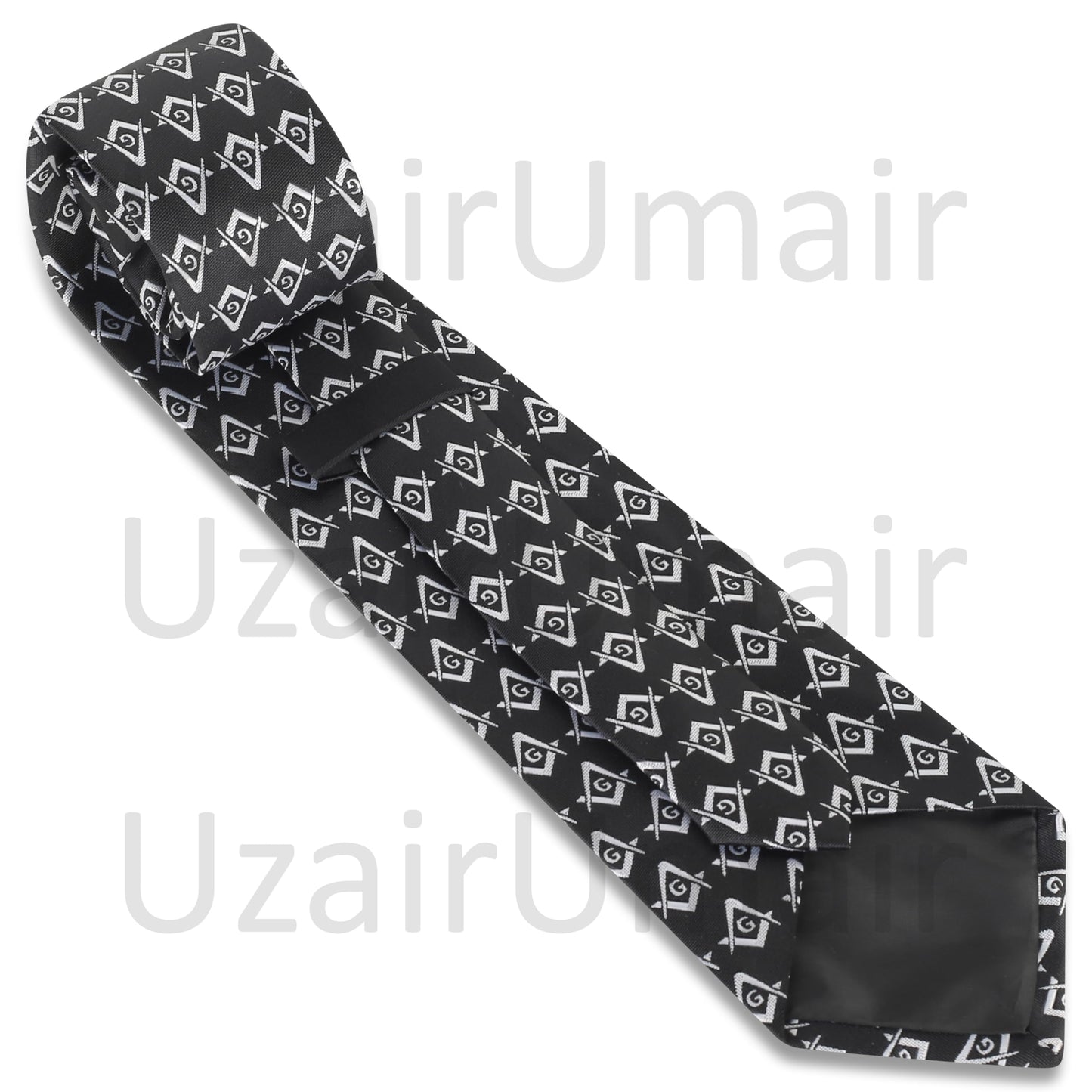 UzairUmair Masonic Master Mason Blue Lodge Apron Case, Faux Leather, 16x18 Inch white square and compass Embroidered Logo, Silk Knitted Tie Set