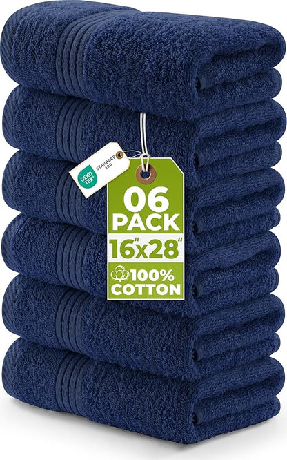 Utopia Towels 6 Piece Premium Hand Towels Set, 16 by 28 inches, 100% Ring Spun