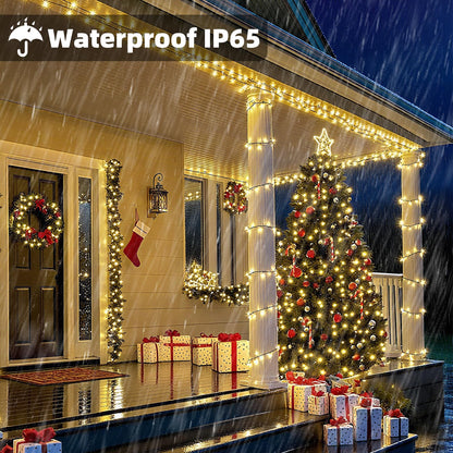 Green Convenience Christmas Lights 33ft 100LED Battery Operated String Lights with USB or Battery Powered Waterproof for Indoor Outdoor Holiday Party Wedding Christmas Decoration