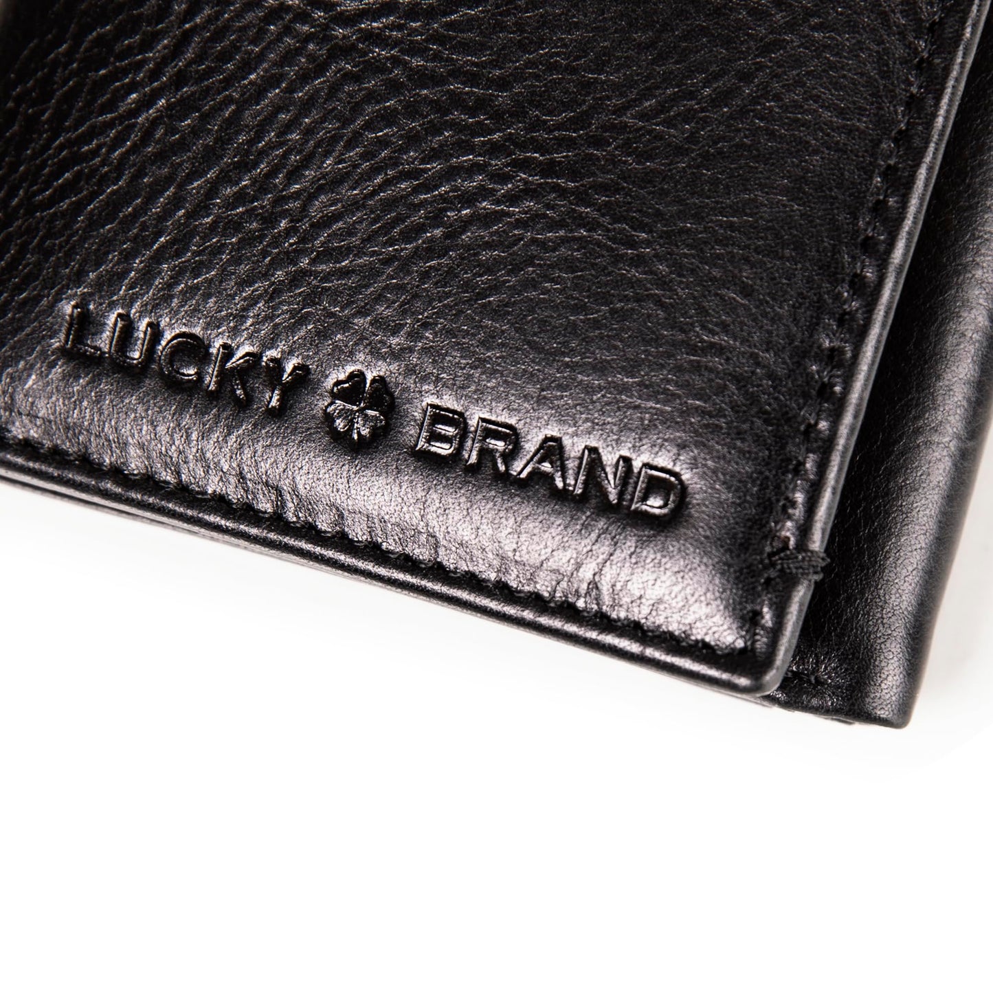 Lucky Brand Men's Smooth Leather Trifold Wallet - with RFID Blocking Lining, 6 Card Slots and Large Bill Pocket- Black