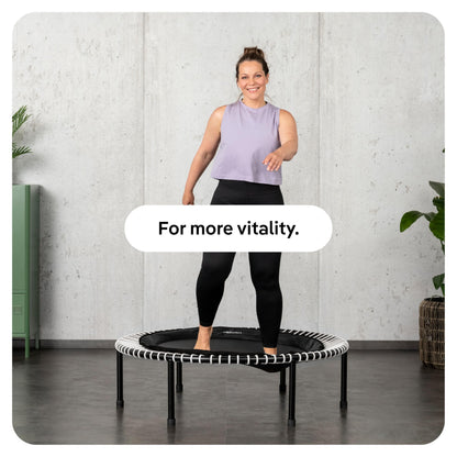 bellicon Mini Trampoline 49'' (Black) | Bungee Suspension up to 260 lbs | Indoor Fitness Rebounder for Adults | Screw-in Legs