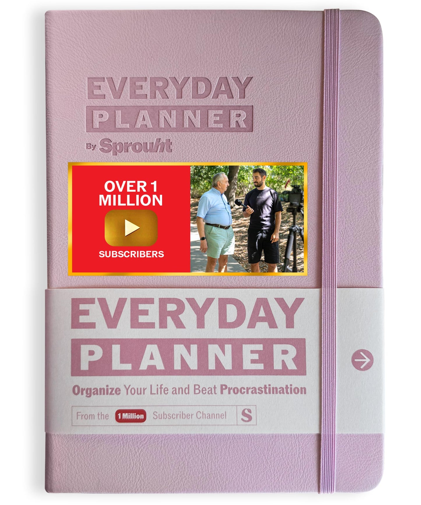 Sprouht Undated Daily Planner | 90 Day Daily & Weekly Productivity Journal with Hourly Schedule, To Do List, Goal Tracker & Habit Tracker | ADHD Planner for Men & Women | Hardcover Agenda (Pink)