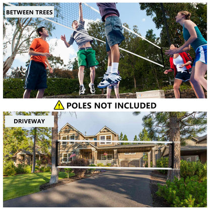 MegaNets Volleyball Net Replacement Heavy Duty Outdoor Volleyball Nets with Steel Cable, 32x3FT Volleyball Net for Backyard Volley Ball Net for Court Beach Pool Park(Net Only)