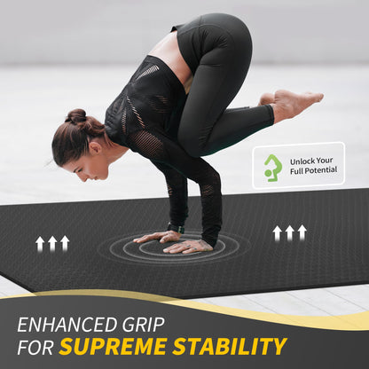 CAMBIVO Large Yoga Mat for Men and Women 1/3 & 1/4 Inch Thick, 72" x 48" Extra Wide Workout Mat, Exercise Fitness TPE Mat for Home Gym, Yoga, Pilates, Workout,Stretching,Meditation (Barefoot Exercise)