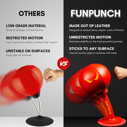 FUNPUNCH Rage Bag - Elite Boxing Training Mini Punching Bag for Advanced, Aspiring Boxers - Small, Portable Desk Punching Bag Punching Ball for Skills and Stress Relief - Fun Punch Portable Speed Bag