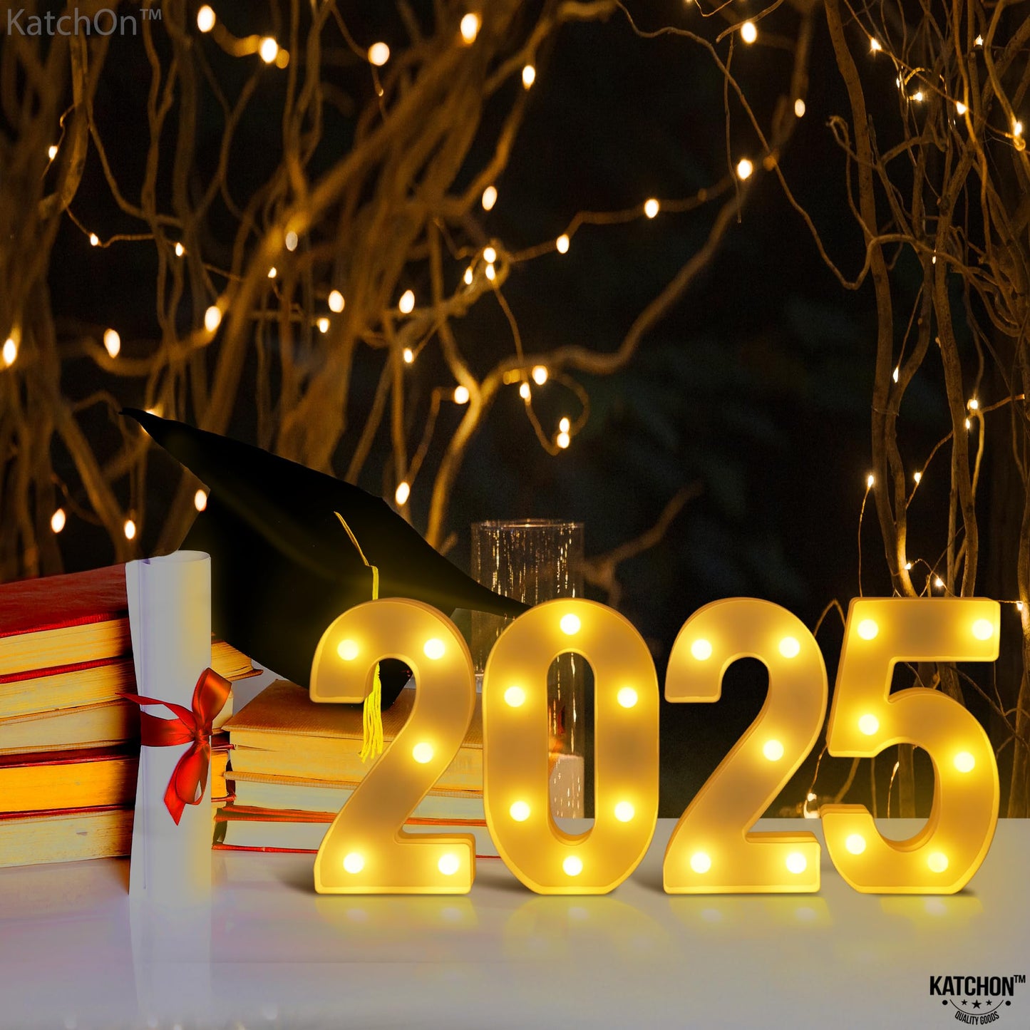 KatchOn, LED Light Up Numbers 2025-8.2 Inch, Light Up 2025 Sign | 2025 Number Light Up Sign for Happy Graduation Decorations 2025 | LED Graduation 2025 Sign for 2025 Graduation Party Decorations