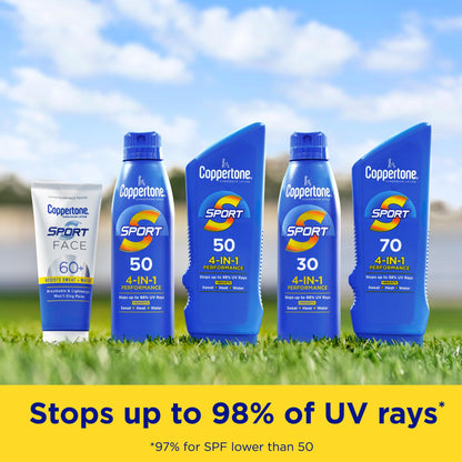 Coppertone Sport Sunscreen Spray SPF 30, Water Resistant Spray Sunscreen Pack, 5.5 Oz, Pack of 2 (Packaging May Vary)