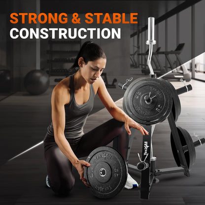 Yes4All Weight Rack, 1 & 2-Inch Plate Bumper Plate Rack, 350 lbs Capacity Barbell Weight Rack for Home Gym Training