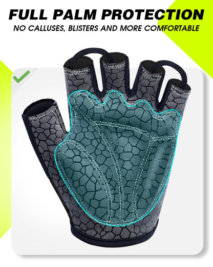 Tanluhu Cycling Gloves - Mountain Bike Half Finger Road Riding Gloves, Breathable, Shock-Absorbing, for Men and Women