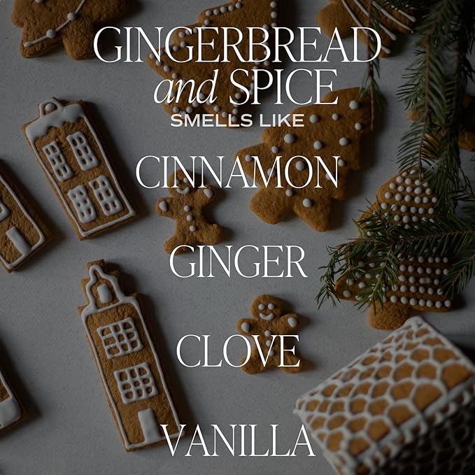 Sweet Water Decor Gingerbread and Spice Candle - Orange, Lemon, and Ginger Candles Scented Soy Candles for Home - Christmas Candle 9oz Clear Jar, 40 Hour Burn Time, Made in The USA