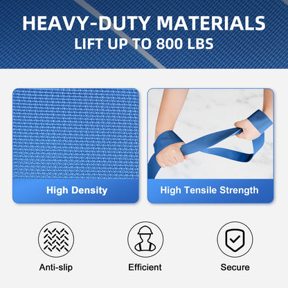 Ytonet Moving Straps, 2-Person Lifting and Moving System with 12 Comfortable Thickened Sponge Pads, Lifting Straps for Move Furniture, Appliances, Heavy Objects up to 800 lbs, Wire Rope Slings Blue