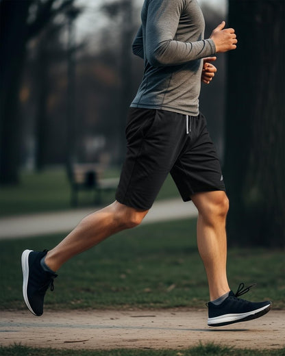 NY Threads 3 Pack Men's Athletic Shorts Quick Dry Lightweight Workout Running Gym Shorts with Pockets, Large, Black/Black/Dark Grey