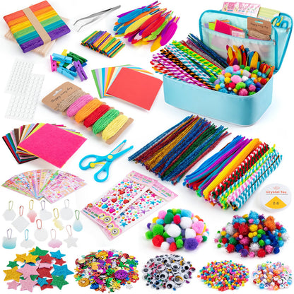 Sundaymot Arts and Crafts Supplies for Kids, 2000+Pcs DIY Craft Kits, Ages 6-10, Educational Preschool and Homeschooling Arts Programs, Children Craft Kits, Gifts for Boys and Girls.