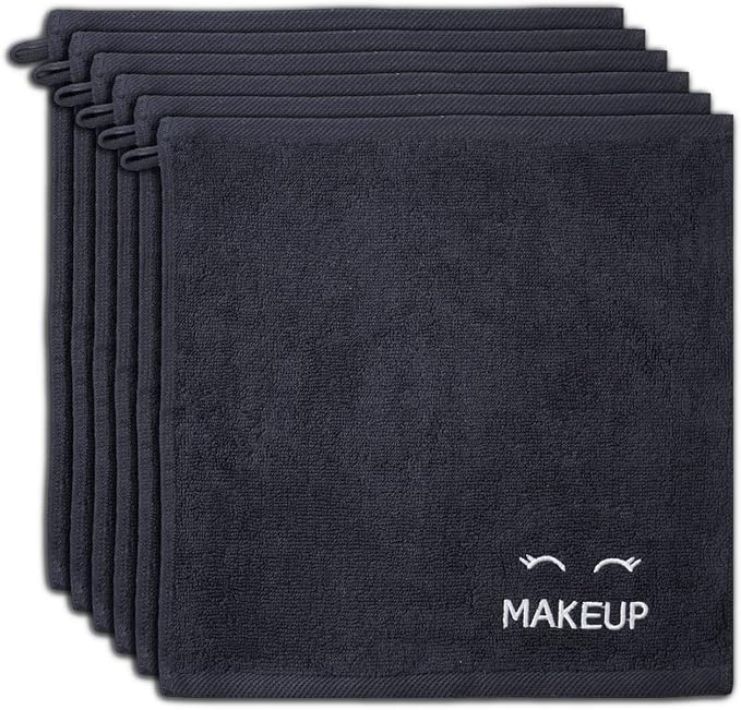 White Classic Bleach Safe Black Makeup Washcloths