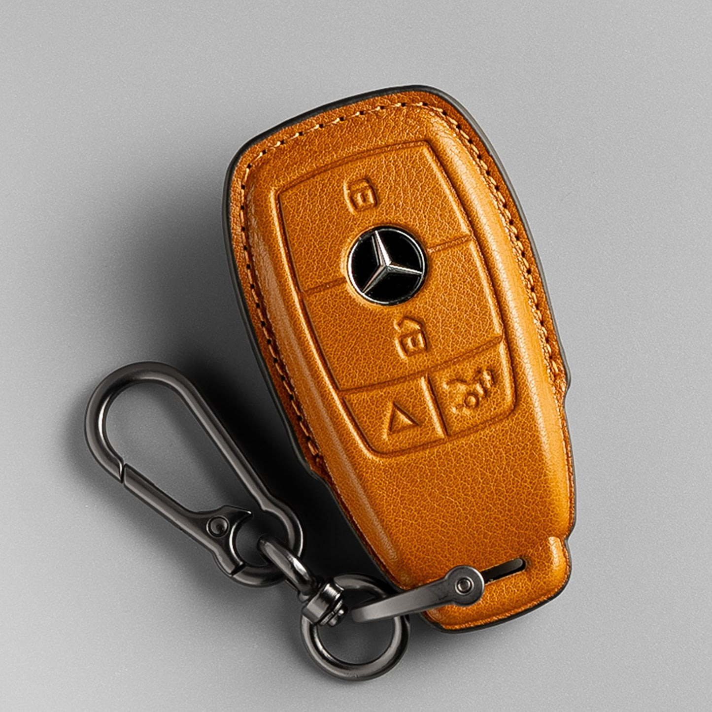 Smyfob Mercedes Benz Key Fob Cover Leather Car Key Case 2026 2025 2024 2023 2022 GLE350 GLE450 GLS450 GLS580 GLA250 GLA35 EQB CLA250 CLA35 CLA45 AMG GT