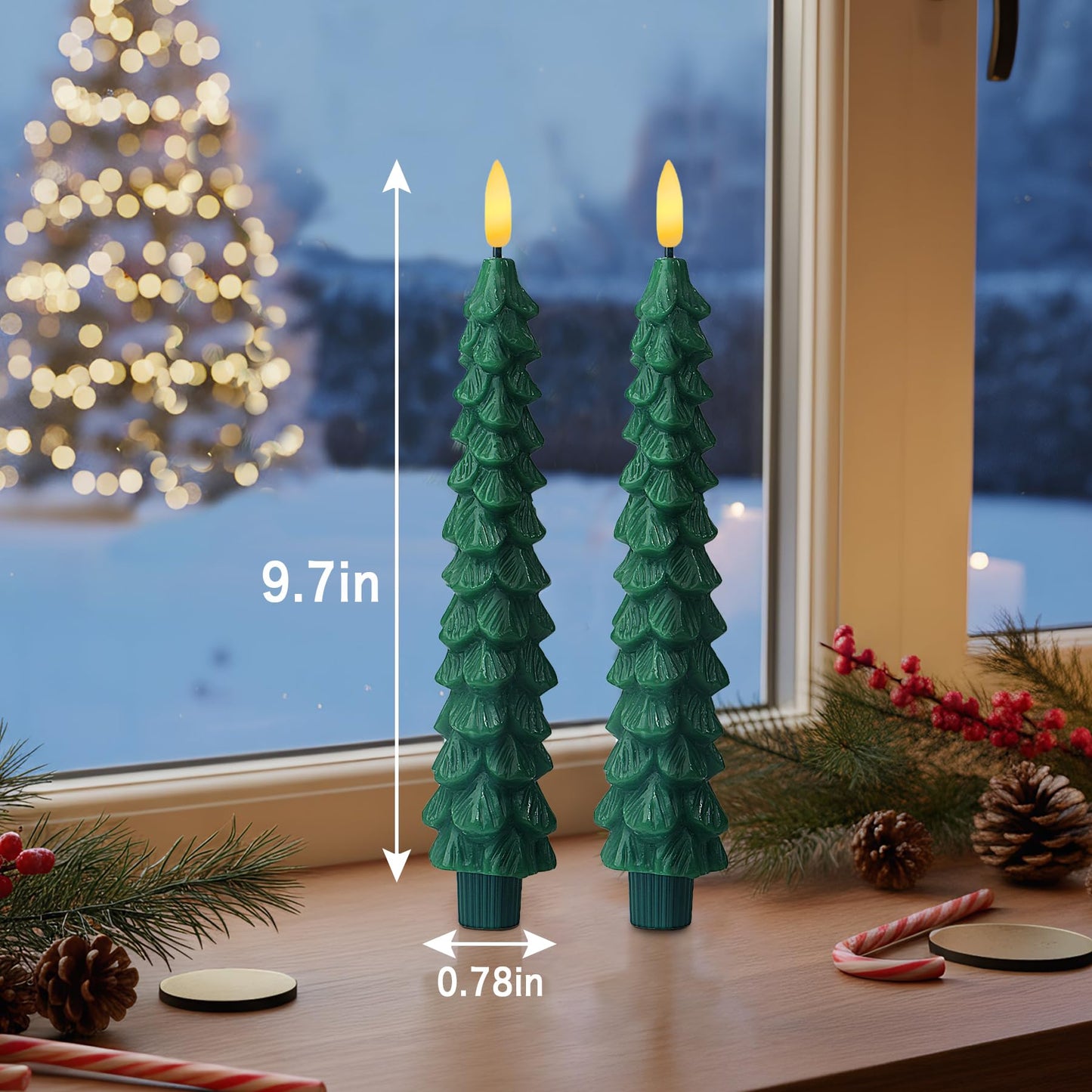 XingsLight LED Flameless Taper Candles with Remote & Timer – 12 Pack Battery Operated Christmas Window Candles, Warm White Flickering Light, Safe Realistic Flame for Holiday Table & Home Décor