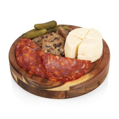 TOSCANA - a Picnic Time brand Acacia Brie Cheese Board and Knife Set - Charcuterie Board Set - Wood Cutting Board, (Acacia Wood) 7.5 Inches