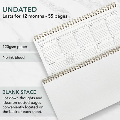 Zen & Flow - Undated Weekly Planner, Dashboard Desk Pad, To Do List Notepad, Productivity, Habit Tracker, Desk Notepad, Dashboard Planner