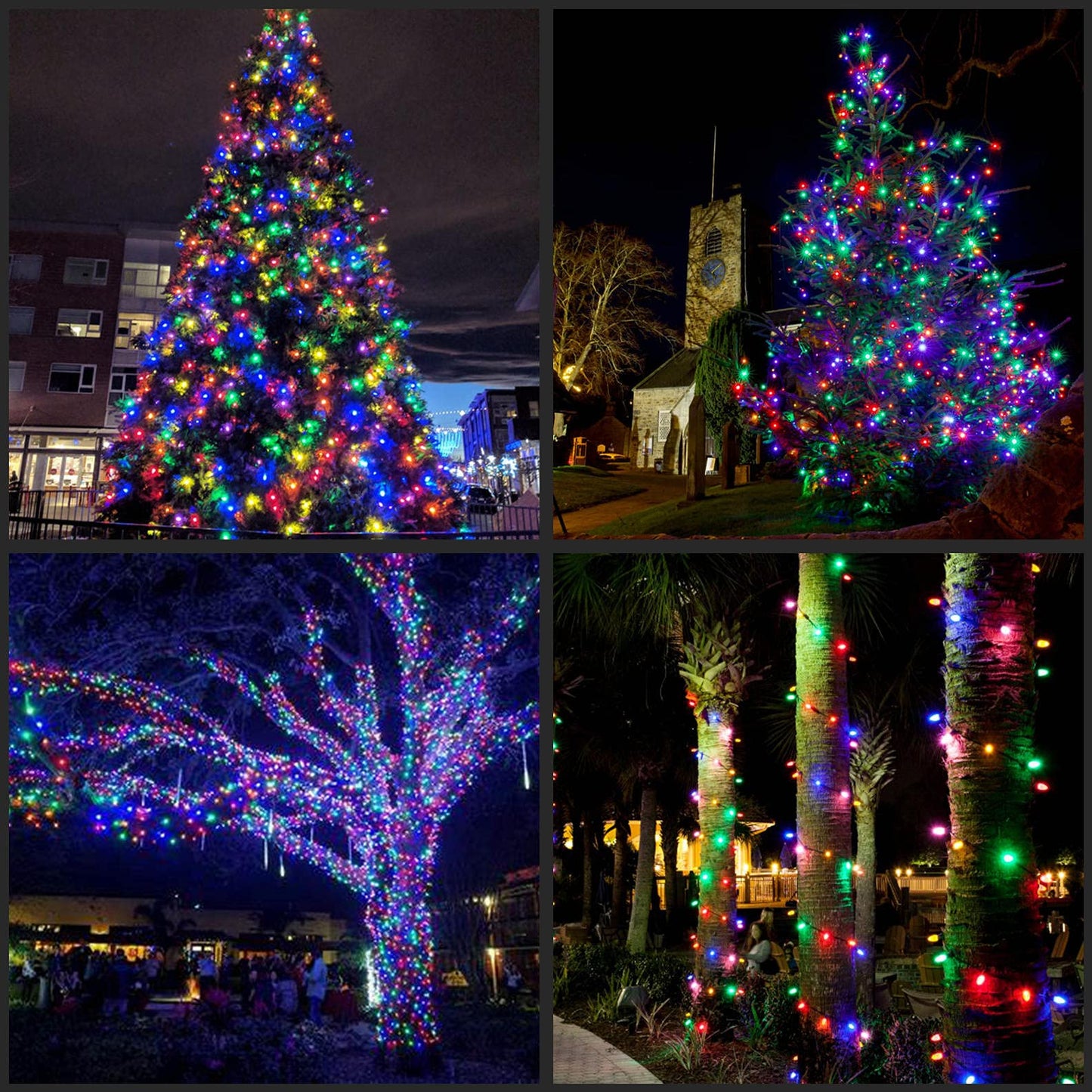 YULETIME 140 Multicolor Christmas Lights, 2-Set 24 ft 70 One-Piece 5mm LED
