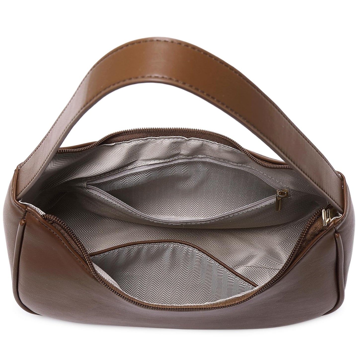 Fashion shoulder Bag for Women's Cute Hobo Tote Handbag Mini Clutch Underarm Purse for Daily Use/Work/Travel/Casual Outings (Coffee)