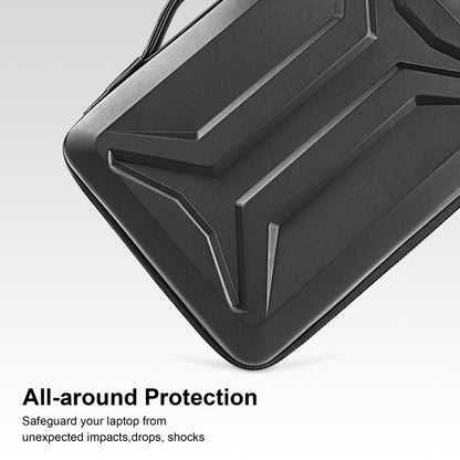 DOMISO 15.6-16 Inch Laptop Hard Case with Strap, Waterproof Shockproof Hard Shell Laptop Sleeve for Macbook Pro/Lenovo IdeaPad/HP ENVY/Dell XPS, Black
