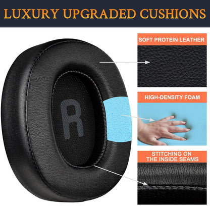 SOULWIT Earpads Replacement for JBL Tune 700BT, 710BT, 720BT, 750BTNC, 760NC, 770NC Wireless Over-Ear Headphones, Ear Pads Cushions with Soft Protein Leather and High-Density Foam - Black