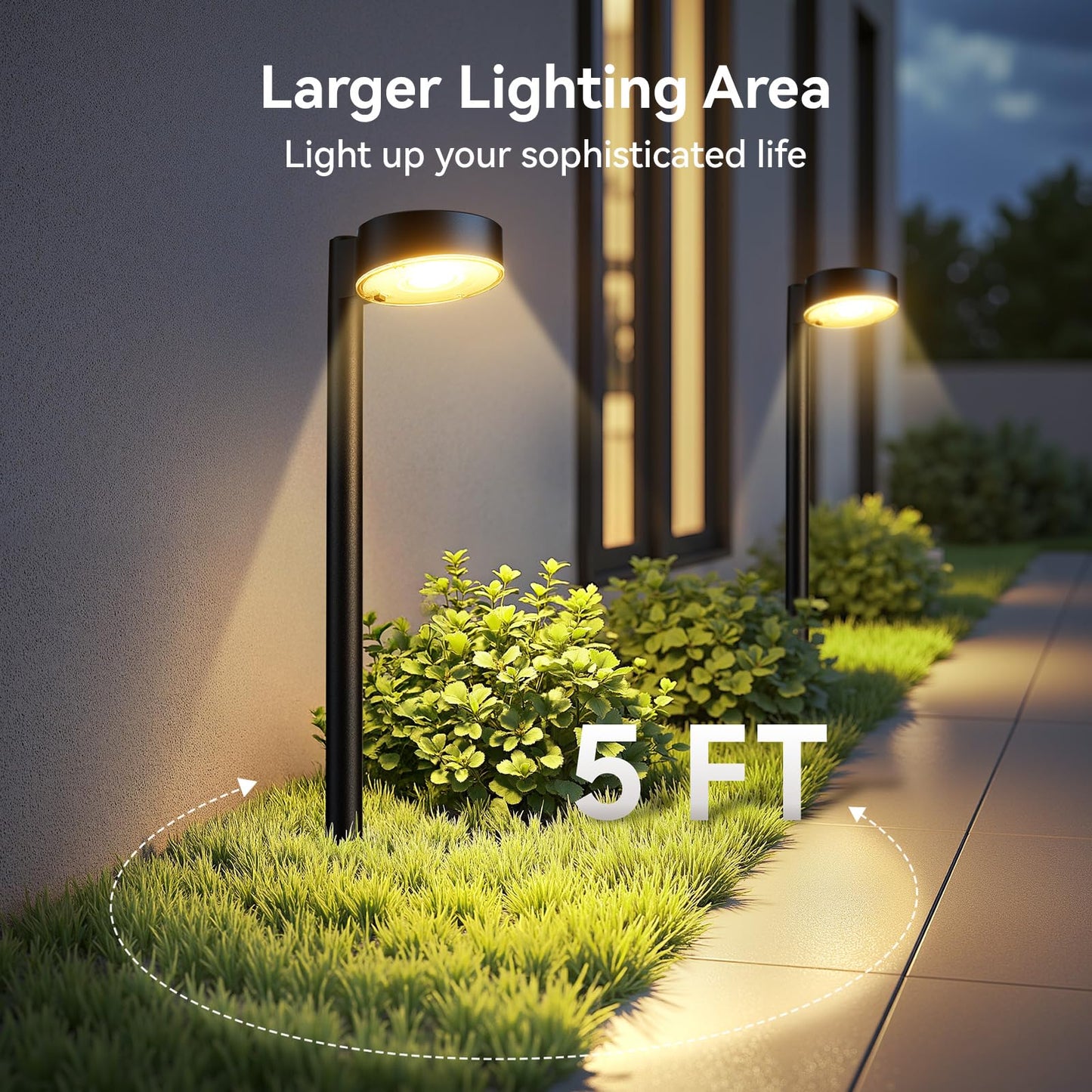 Ahaorigin 8 Pack Solar Pathway Lights Outdoor, 12 Brighter LEDs Solar Lights Outdoor Waterproof, Up to 12 Hrs Modern Path Light for Yard Garden Walkway Driveway Lawn, Warm White