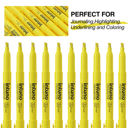 INTUNO Yellow Highlighters, 120 Count, Chisel tip, Suitable for Office Supplies, School Supplies, and Home Office Essentials