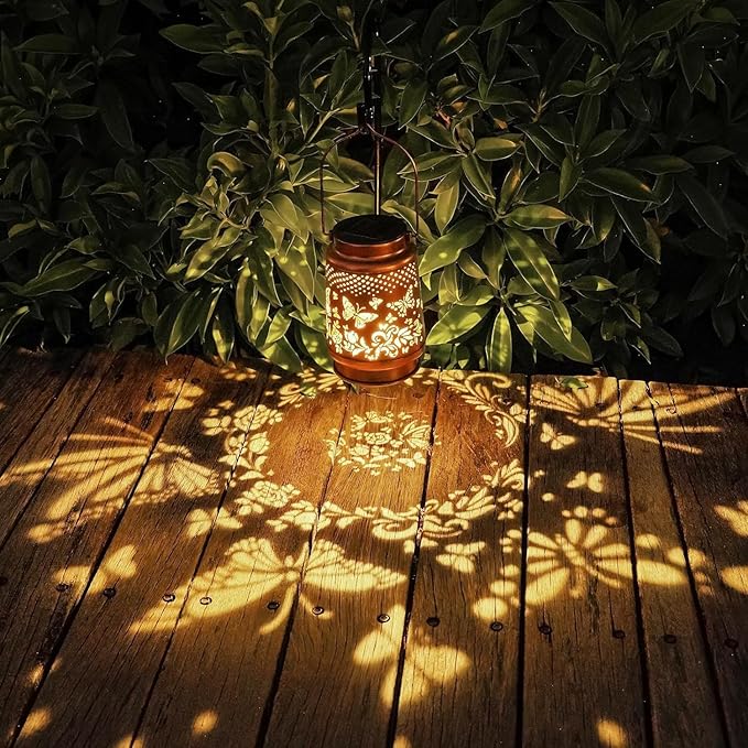 Solar Light, Outdoor Lanterns for Patio Waterproof , Butterfly Outdoor Solar Lanterns for Porch, Yard, Deck, Lawn, Backyard, Patio, Tabletop, Pathway
