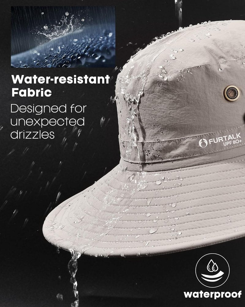 FURTALK Sun Hats for Men - UPF 80+ Foldable Wide Brim Fishing & Hiking Hat | Summer Outdoor Accessory