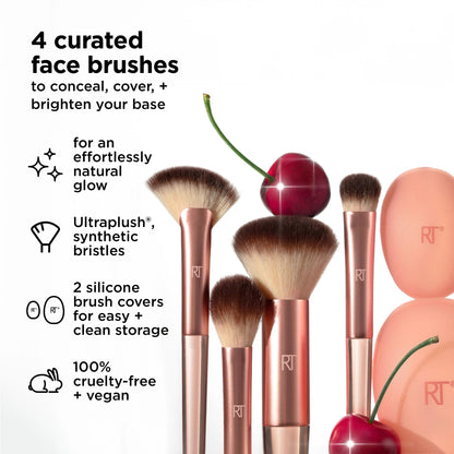 Real Techniques Cherry On Top Mini Marshmallow Puff Trio, Mini Makeup Puffs For Concealer & Foundation, Spot Correcting & Blending, Dry Use Beauty Sponge, Travel Size, Vegan & Cruelty-Free, 3 Count