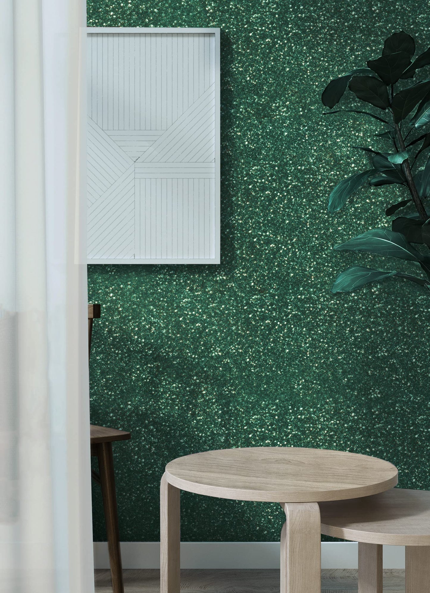 Kitico Green Glitter Contact Paper - 17.7x197 in Glitter Wallpaper - Sparkle Self-Adhesive Decorative Cabinet DIY Decoration for Cabinets, Furniture, Christmas Wall Paper