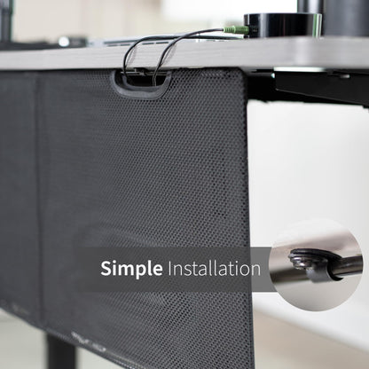 VIVO Black 30 inch Under Desk Privacy and Cable Management Organizer Sleeve, Wire Hider Kit Panel System, DESK-SKIRT-30