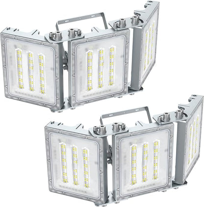 STASUN 2 Pack 150W LED Flood Lights, Mini Series Outdoor Floodlight, 15000LM 6000K Daylight White IP66 Waterproof 3 Adjustable Heads LED Exterior Flood Light for Yard, Driveway, Garage, Patio, Porch