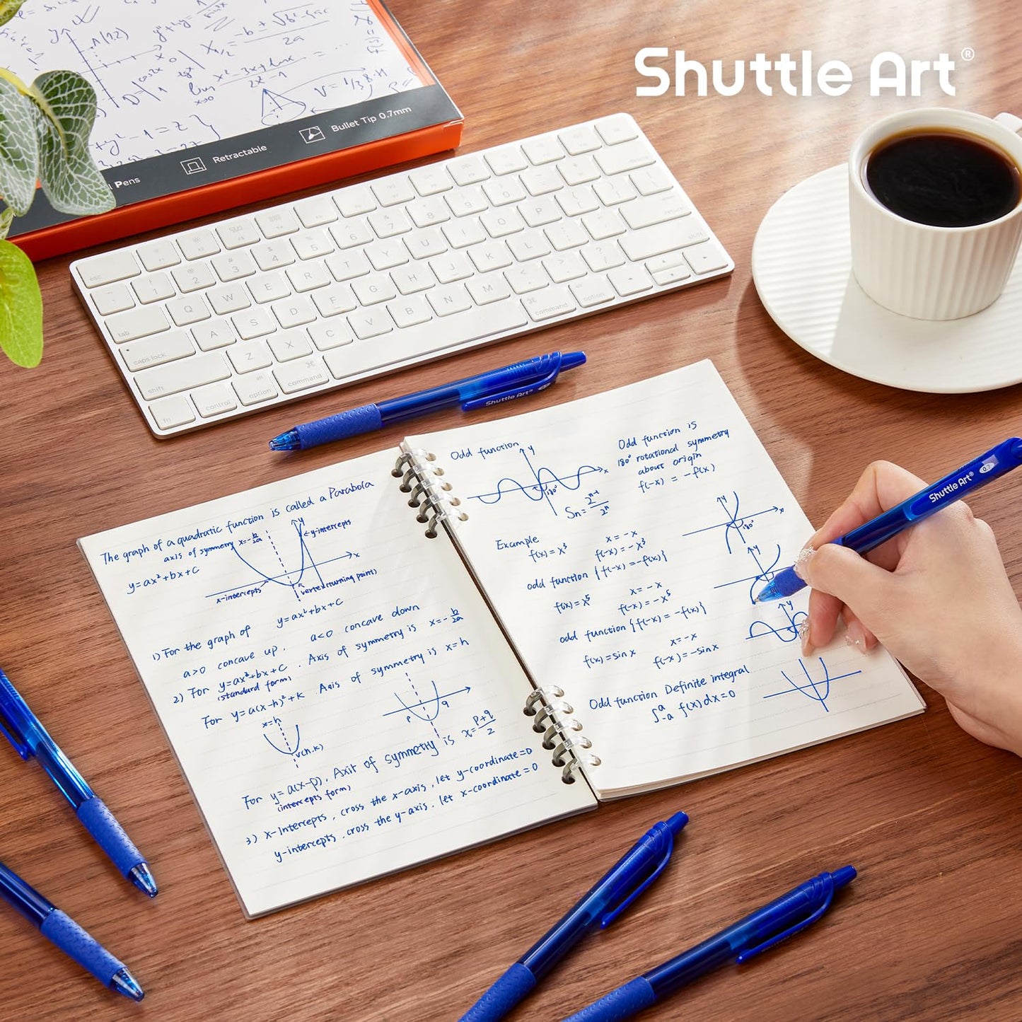 Shuttle Art Blue Gel Pens, 40 Pack Retractable 0.7mm Medium Point Rollerball Blue Ink Pens Smooth Writing with Comfortable Grip for Writing Journaling Taking Notes Office School Home