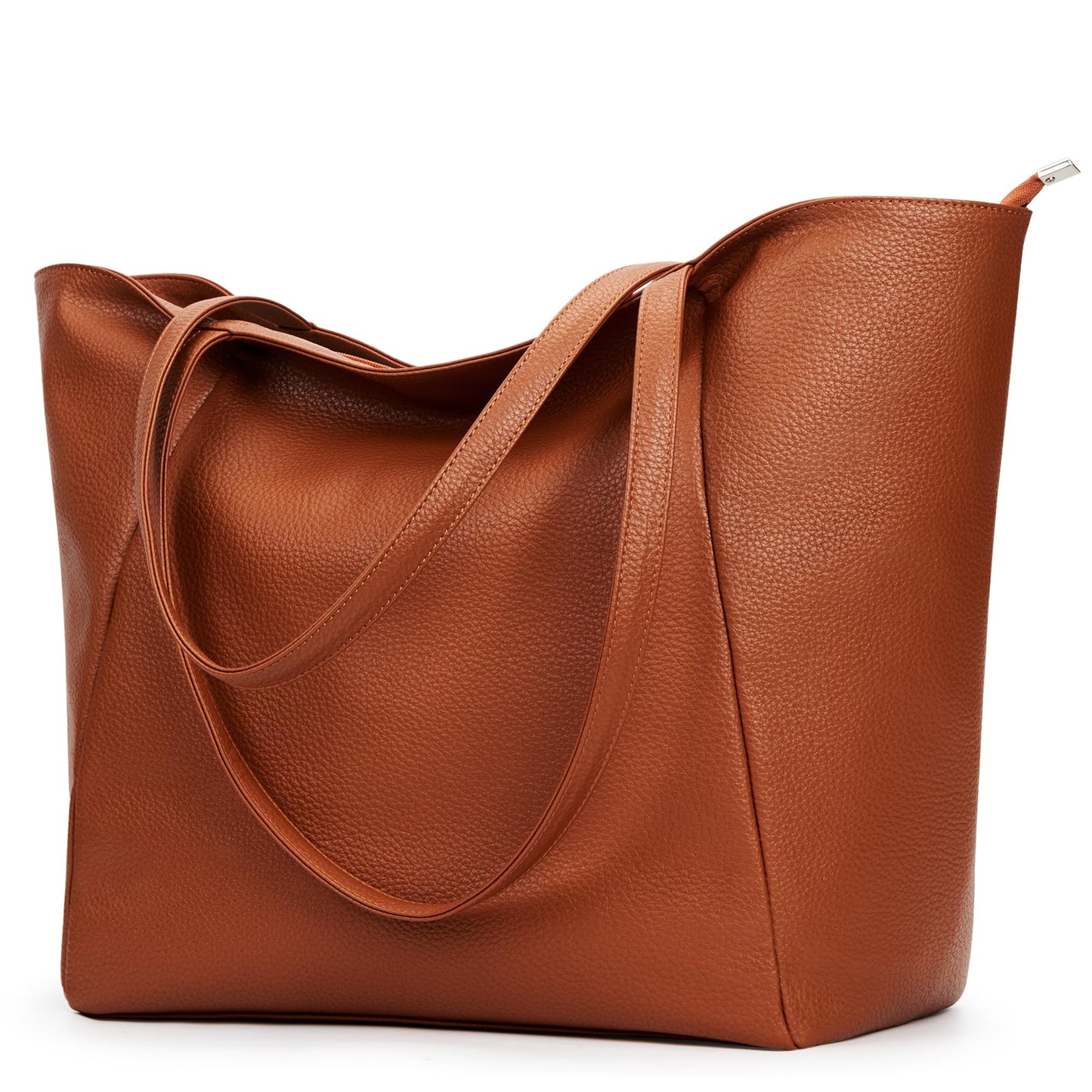 KALIDI Large Tote Bag Vegan Leather Casual Zipper Work Bag Weekender Hobo for Women 25L Oversize Shoulder Travel Purse