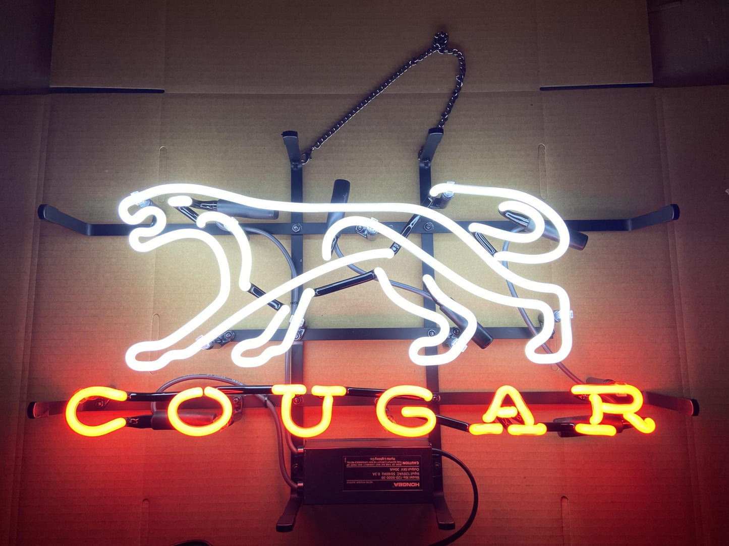 Neon Signs Beer Bar Cougars Lion Neon Light Glass Man Cave Garage Neon Light Sign for Pub Party Home Room Wall Decor Handmade Visual Artwork Gifts