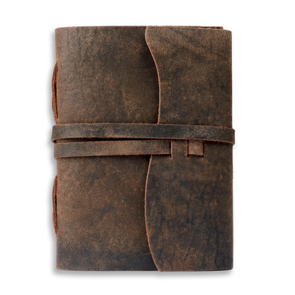 LEATHER VILLAGE Leather Bound Journal - Dark Brown, 7"X5", 220 Pages - Vintage Blank Paper Diary for Writing, Drawing, Sketchbook, and Travel Notebook - Ideal for Women and Men