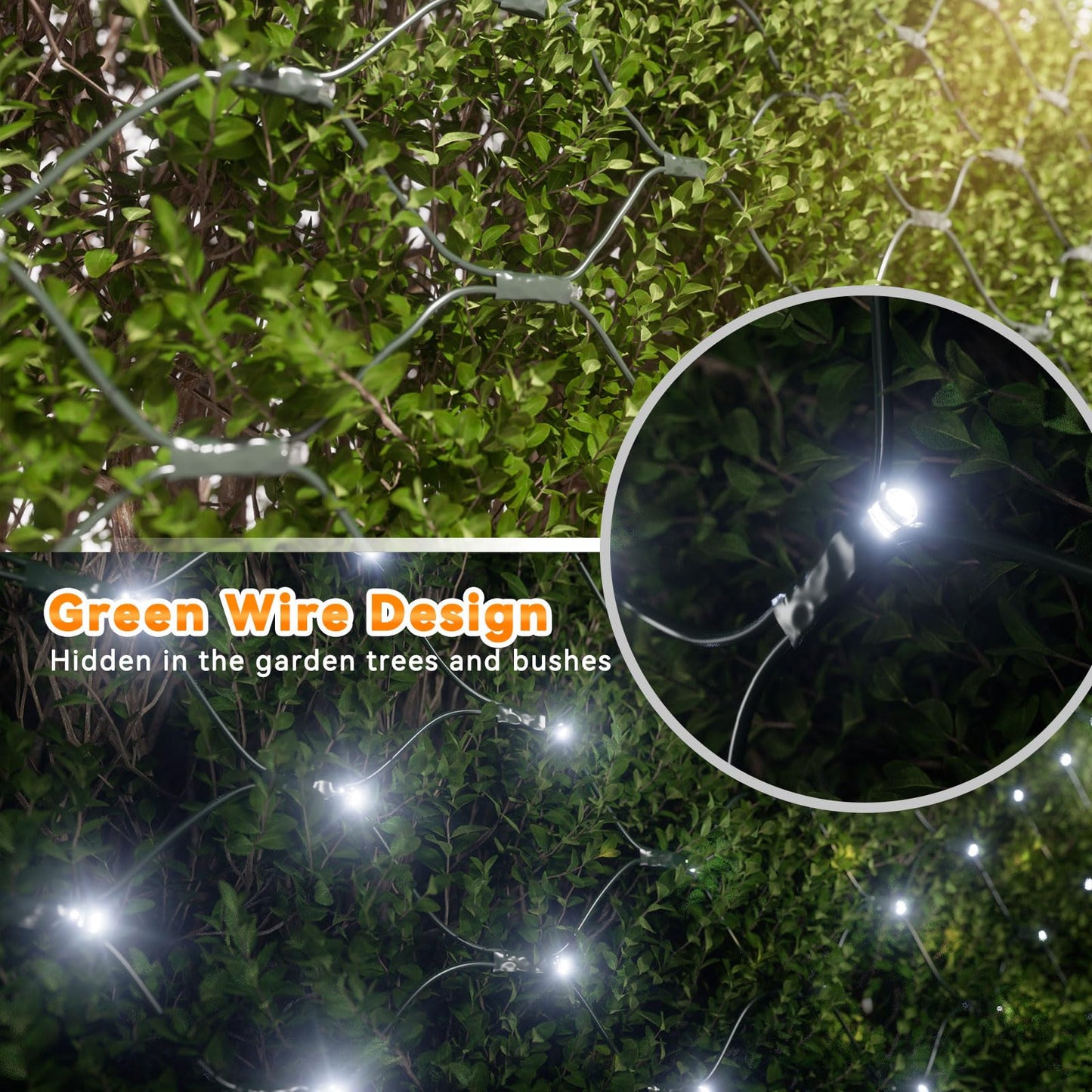 LitHome 21FT x 5FT Christmas Net Lights Outdoor Mesh Lights, 360 LED Cool White Christmas Net Light 8 Modes, Connectable Giant Mesh Light Waterproof Green Wire for Bushes Tree Garden Party Decor