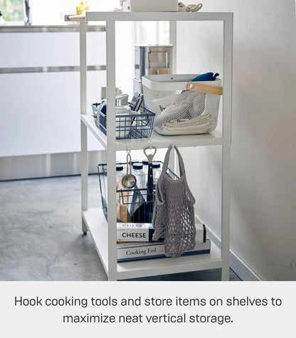 Yamazaki Home Kitchen Appliance 3 tier Storage Rack-Standing Organizer Shelves, One Size, Black