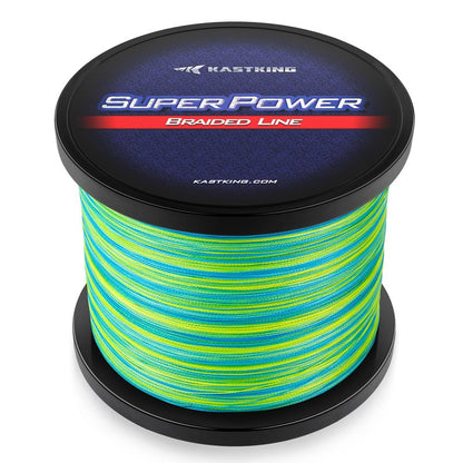 KastKing Superpower Braided Fishing Line, Camo Aqua, 6LB, 300+27 Yds