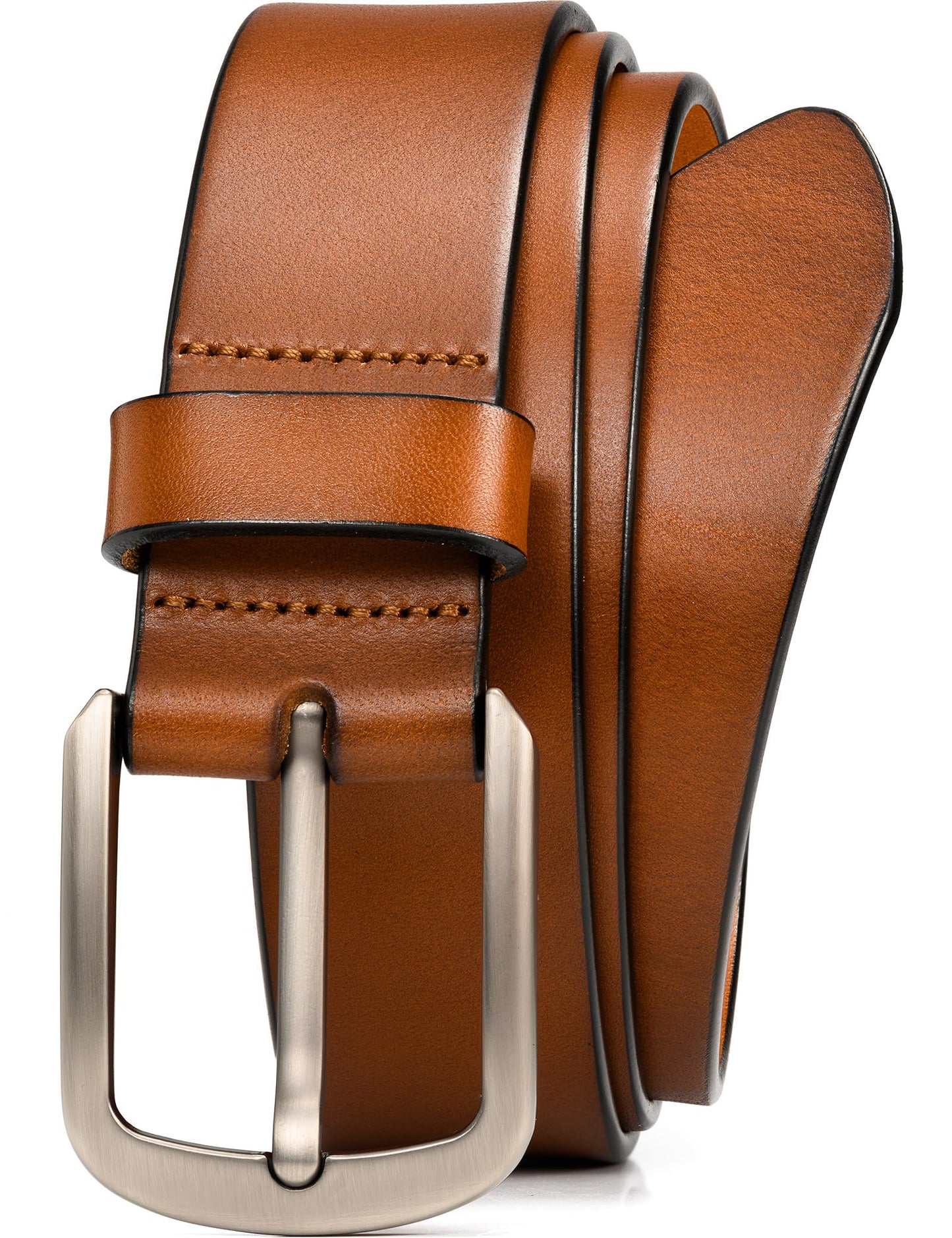 WOLFANT 1.5" Top Full Grain Leather Belt for Men in Gift Box,100% Italian Real Solid Leather