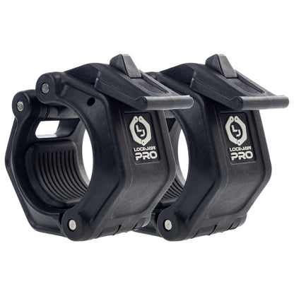 Lock-Jaw PRO 2 Barbell Collars Olympic Barbell Clamps 2 Pcs – Heavy Duty Bar Clamps for 2” & 50mm Olympic Bars – Secure Weight Bar Clamps for Strength Training & Home Gym Accessories – All Black
