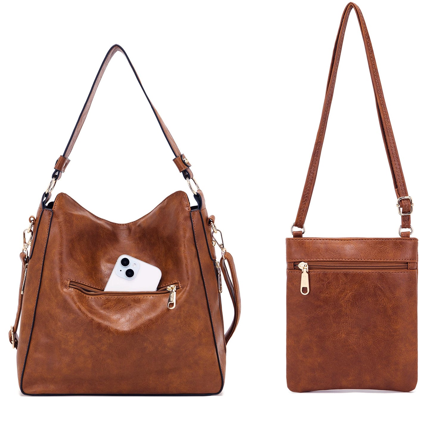 Purses For Women Handbags And Wallet Set Large Hobo Crossbody Bag Ladies Purse Totes 4 PCS Brown