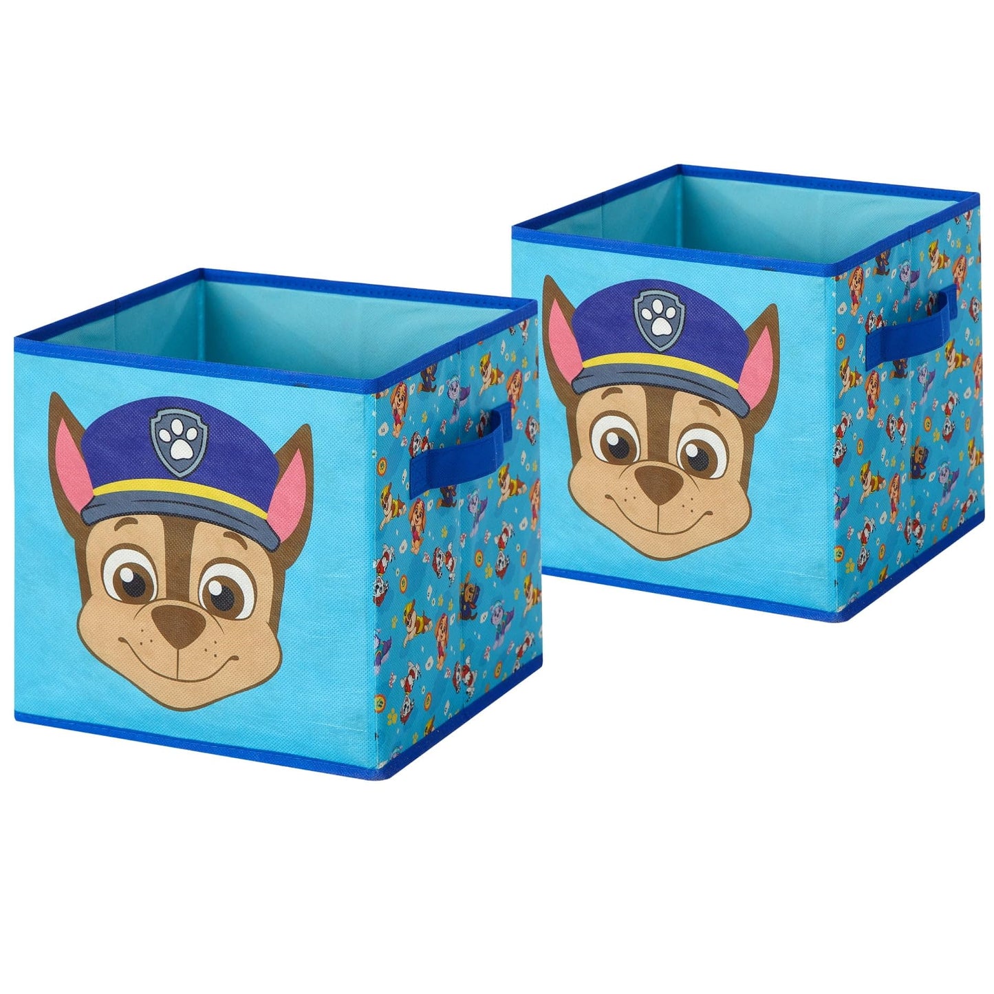 Nickelodeon Paw Patrol Kids Storage Cubes, 2 Pack Foldable Fabric Bins with Handles, Collapsible Organizer Boxes for Bedroom, Playroom & Nursery, Durable Kids Storage Solution
