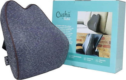 Cubii Cushii Back Support Cushion for Back and Lower Back Pain Relief - Universal Fit for Desk, Office, Kitchen Chairs, Couch Cushions with Advanced Back Lumbar Support