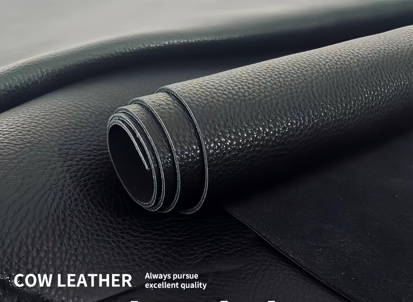 Black Leather, 1.4-2.0mm Thickness for Wallets, Briefcases, Sofa & Stool, Leather Sheets for Crafting (Blacklizhiwen20×40"