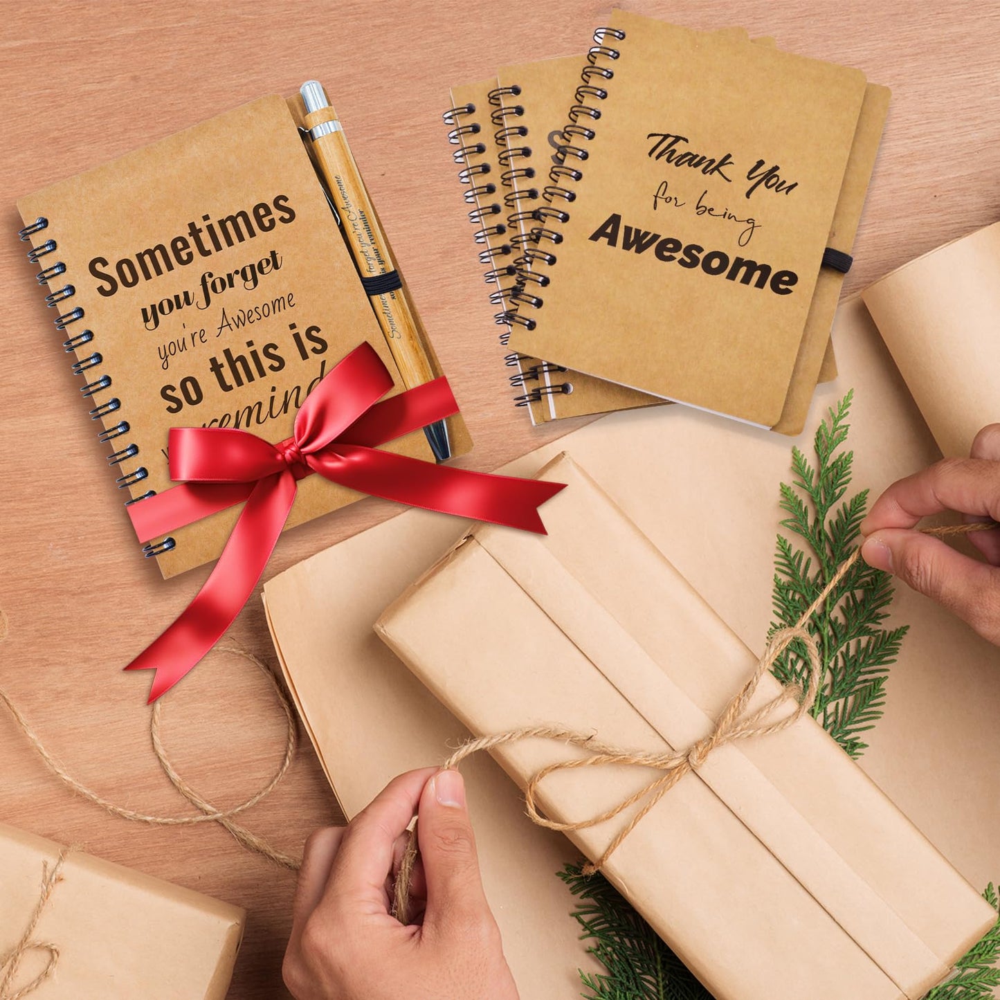 20 Pcs Employee Appreciation Gifts Bulk - 10 Sets of Inspirational Spiral Notebooks with Motivational Pens, Small Notepads for Coworkers,Office, Staff, Team, Volunteer, Nurse, Teachers, Thank You Gift