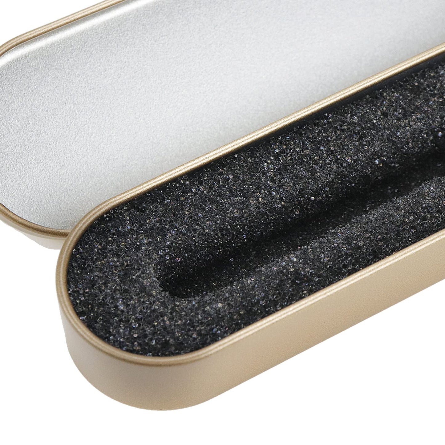 LC LICTOP Pencil Boxes10 Pcs, 7 Inch Length Gold Tone Iron Cases with Sponge Pad for Pens, Ballpoint Pen Storage Box with Empty Bulk Case Collection Set